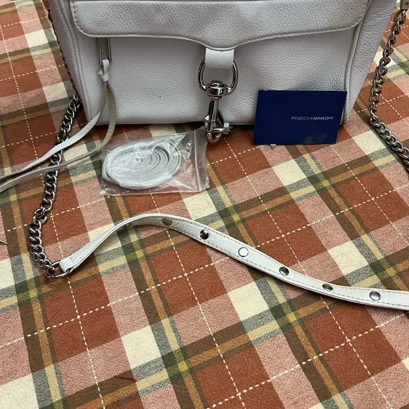 Rebecca Minkoff LARGE Mac Crossbody Bag White/Silver - Picture 11 of 13
